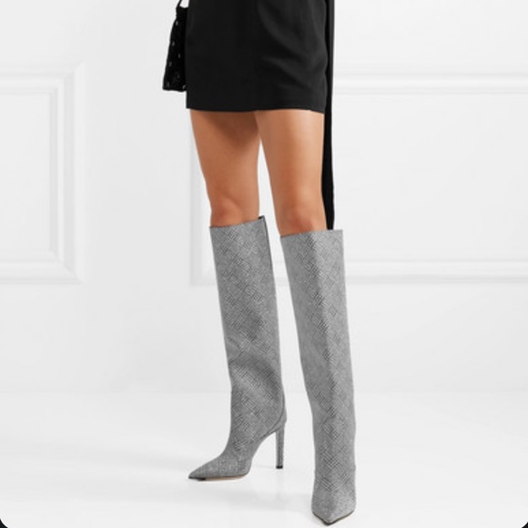 NWOT Jimmy Choo Mavis 100 Glitter Boots - Picture 2 of 7